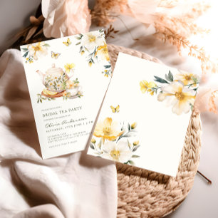 Möhippa Tea Party Blommigt Butterfly Möhippa Inbjudningar