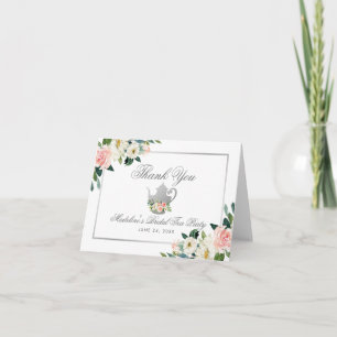 Möhippa Tea Party Blommigt Note Rosa Tack Kort