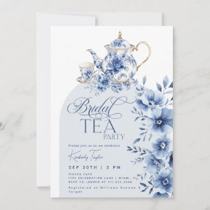 Möhippa Tea Party Blue Chinoiserie Möhippa Inbjudningar