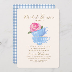 MÖHIPPA TEA PARTY FLOWER ROSA BLUE INBJUDNINGAR