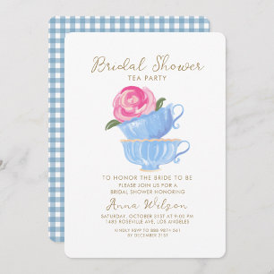 MÖHIPPA TEA PARTY FLOWER ROSA BLUE INBJUDNINGAR