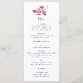 Möhippa Tea Party Lila Tekanna Menu Meny