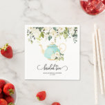 Möhippa Tea Party Napkin - Blue | ANPASSNINGSBAR Pappersservett<br><div class="desc">Perfekt för att hedra Bride att bli!</div>
