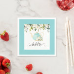Möhippa Tea Party Napkin - Blue Gräns Pappersservett<br><div class="desc">Perfekt för att hedra Bride att bli!</div>