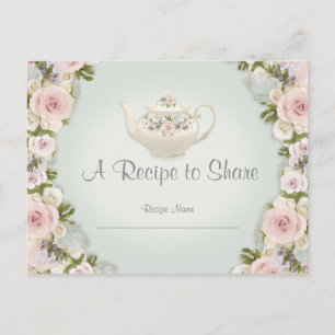 Möhippa Tea Party Recipe Ro Blommigt Mint Vykort