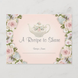 Möhippa Tea Party Recipe Ro Söt Blommigt Vykort