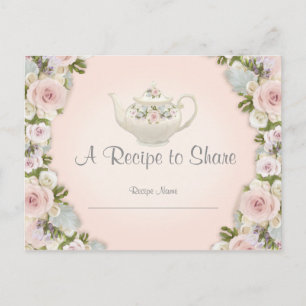 Möhippa Tea Party Recipe Ro Söt Blommigt Vykort