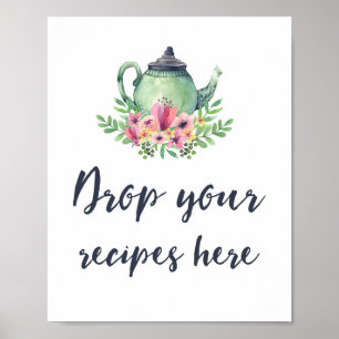 Möhippa Tea Party Recipes Sign Poster