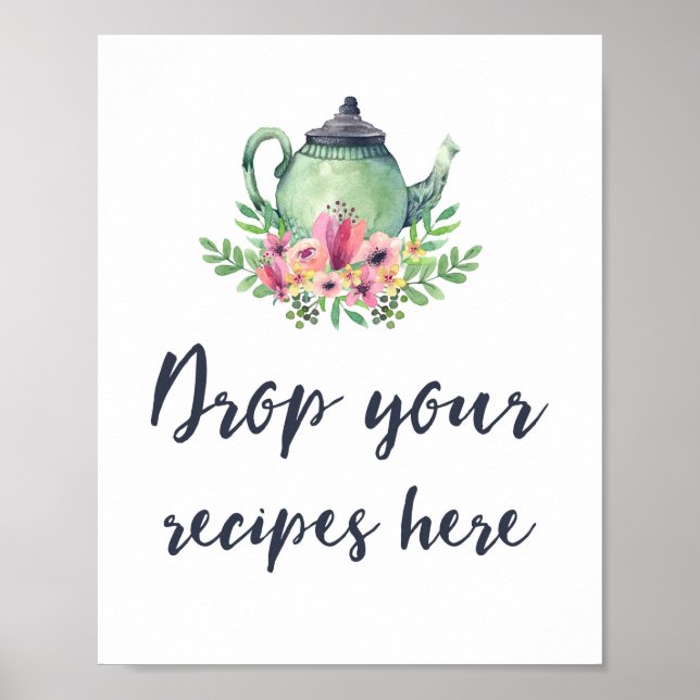 Möhippa Tea Party Recipes Sign Poster (Framsidan)