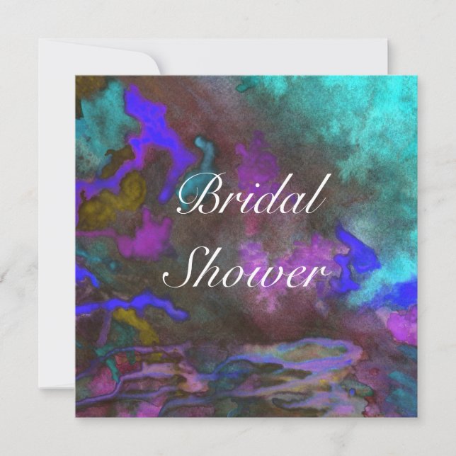 Möhippa Teal Fusion 2 bröllopsinbjudan Inbjudningar (Framsida)