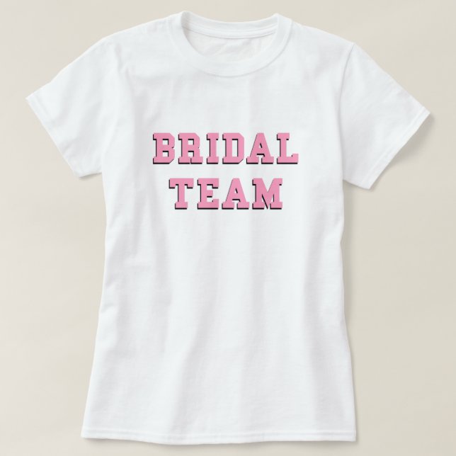 Möhippa Team Rosa Brev Bröllop Bride Bachelorett T Shirt (Design framsida)