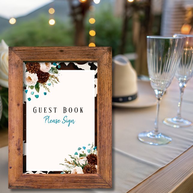 Möhippa-tecken för Bok-gäst i Inbjudningar (Wrstern Boho Guest Book Bridal shower Sign)
