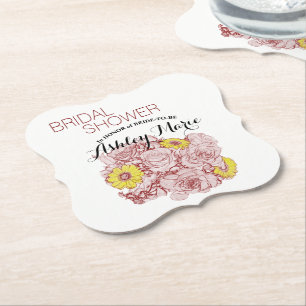 möhippa Terra Cotta Outline Bouquet Anpassningsba Underlägg Papper