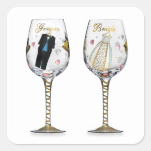 MÖHIPPA TOASTGLASSES STICKER FYRKANTIGT KLISTERMÄRKE