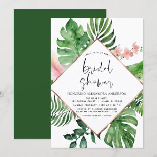 Möhippa Tropical Handflatan Watercolor Geometric I Inbjudningar