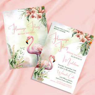 Möhippa Tropical Watercolor Flamingo Fling Inbjudningar