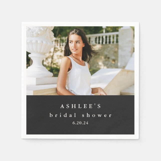 Möhippa Typography Photo Black Pappersservett (Framsidan)