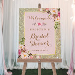 Möhippa Underteckna Guld Glitter  Rosa Blommigt Poster<br><div class="desc">Lägg till lite elegans i din möhippa med Möhippan Blommigt för Rosa i Guld Glitter. Tecknet har en vacker kombination av guld glitter och blommigtar för rosa och skapar det perfekten som tillägg till en möhippa dekoration. För att visning detta poster kan du montera poster på en skumskiva eller på...</div>