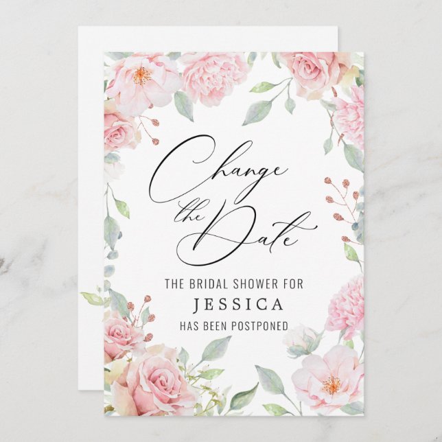 Möhippa uppskjutet datum Elegant  Ro Inbjudningar (Fram/baksida)