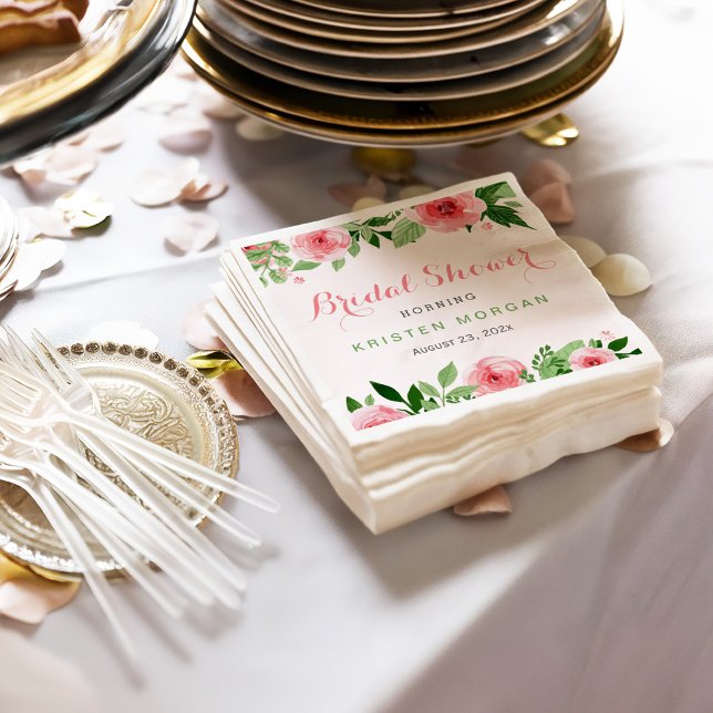 Möhippa Vacker Watercolor Ro Flowers Pappersservett (Skapare uppladdad)