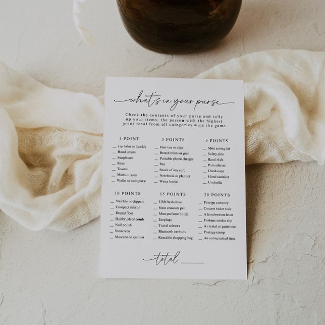 Möhippa vad som finns i ditt Purse-spelkort Inbjudningar (Skapare uppladdad)