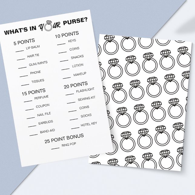 Möhippa vad som finns i ditt utskrivbara spel (Exciting 'What's in Your Purse?' Game – A Fun Bridal Shower Icebreaker!)