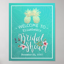 Möhippa Välkomna Modern Guld-ananas par Poster