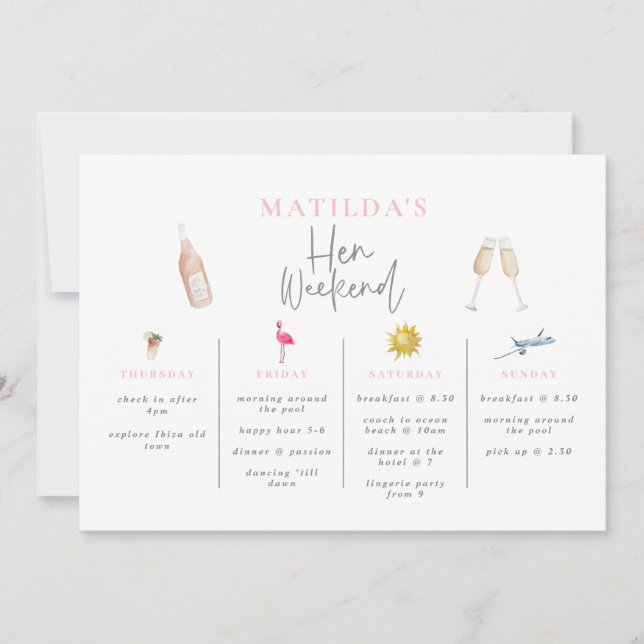 möhippa vattenfärg drycker inbjudan (Framsida)