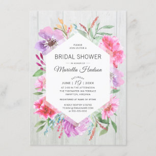 Möhippa Vattenfärgsfärgning Vår Bouquet Decoupage Inbjudningar