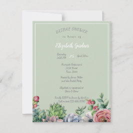 Möhippa Vattenskolo Rosa Blått Grönt Succulent Inbjudningar