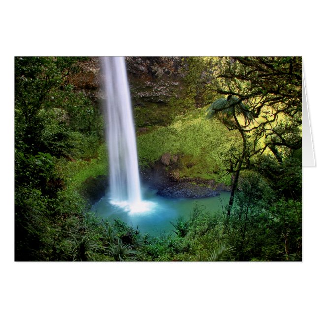 Möhippa Veil Falls, NZ Hälsningskort (Framsidan Horizontal)