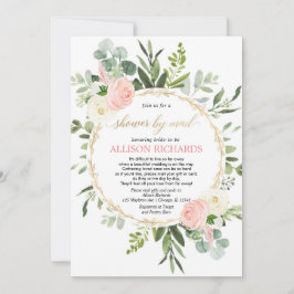 Möhippa via e-post rosa guld greenery elegant inbjudningar