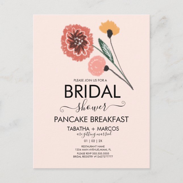 Möhippa Vild Flowers Hand plockade Art Vykort (Framsida)