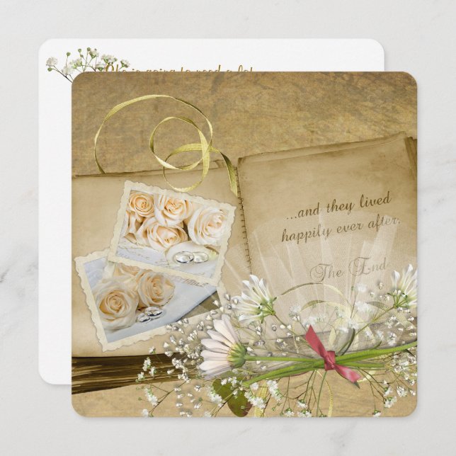 Möhippa Vintage Album Inbjudningar (Fram/baksida)