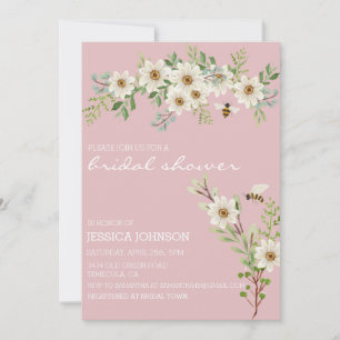 Möhippa Watercolor Blommigt Daisy Vår Invit Inbjudningar
