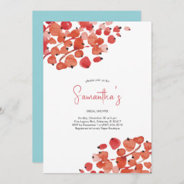 Möhippa Watercolor Red Berries Julfest Inbjudningar