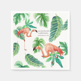 Möhippa Watercolor Rosa Flamingo Löv Pappersservett