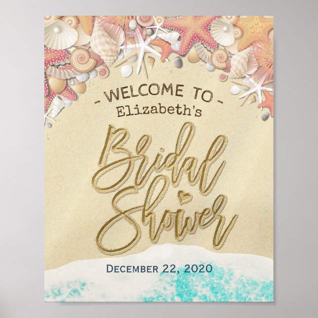 Möhippa Welcome Summer Sandy Beach Starfish Poster (Framsidan)