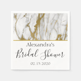 Möhippa White och Guld Elegant Marble Pappersservett