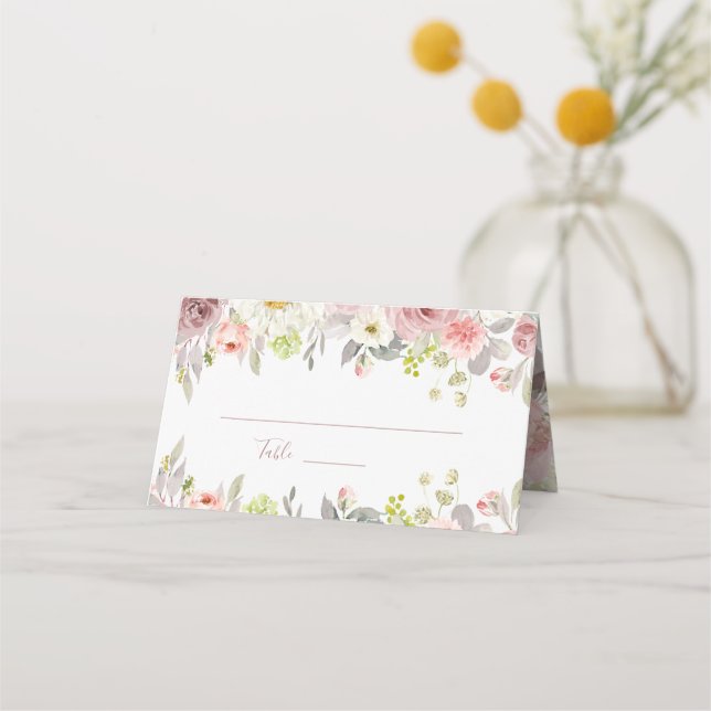 Möhippan ArtsApp H2 Dusty Rosa ros Placeringskort (Framsida)