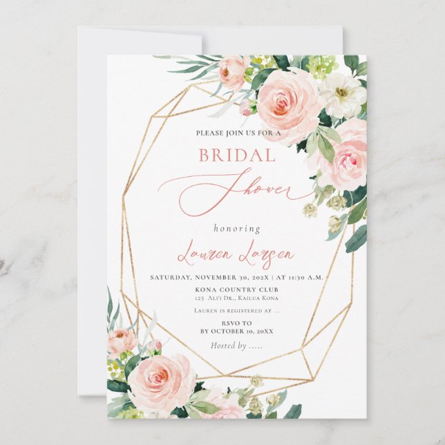 Möhippan ArtsApp H2  Rosa ros Inbjudningar (Framsida)