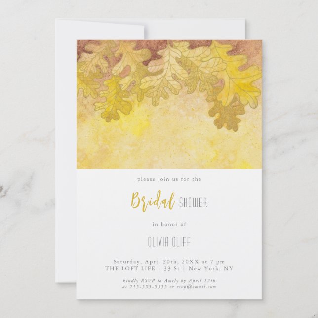 Möhippan Autumn Oak Löv Inbjudningar (Framsida)