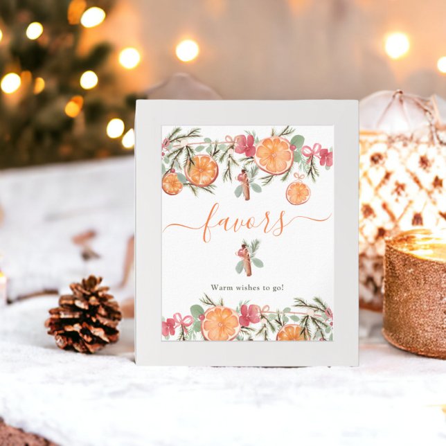 Möhippan av Citrus-Blommigt, torkad av Boho Winter Poster (Boho Winter Dried Citrus Floral Bridal favors Poster)