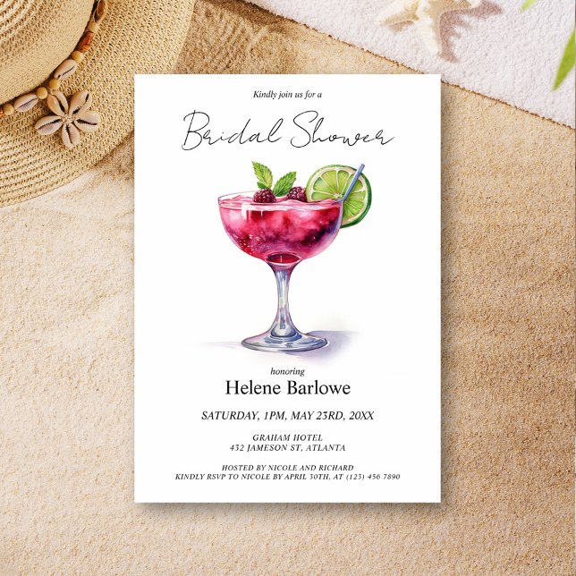Möhippan Bassäng Party sommar Cocktail Inbjudningar (Pool Party Summer Cocktail Bridal Shower Invitation)