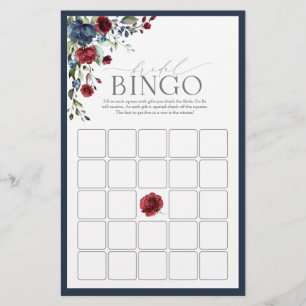 Möhippan Bingo-spel för marin blå burgundisk vatte