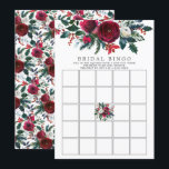 Möhippan Bingo-spel för Winter Bloom Blommigt Inbjudningar<br><div class="desc">Möhippa bingo med en vacker vinter-blomma med vinter-blomma med en koordinerande rygg för en speciellare beröring i extra.  Besök vår butik för att se hela vår samling av röda blommigtar!</div>