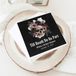 Möhippan Black Gothic Halloween Blommigt Skull Pappersservett