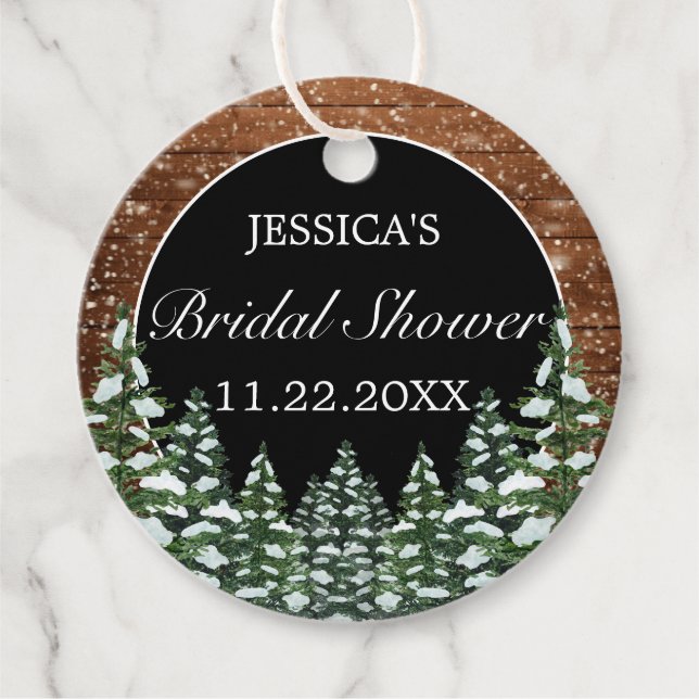 Möhippan Black Snowy Wood & Forest Gräs Gåvor Etiketter (Framsida)