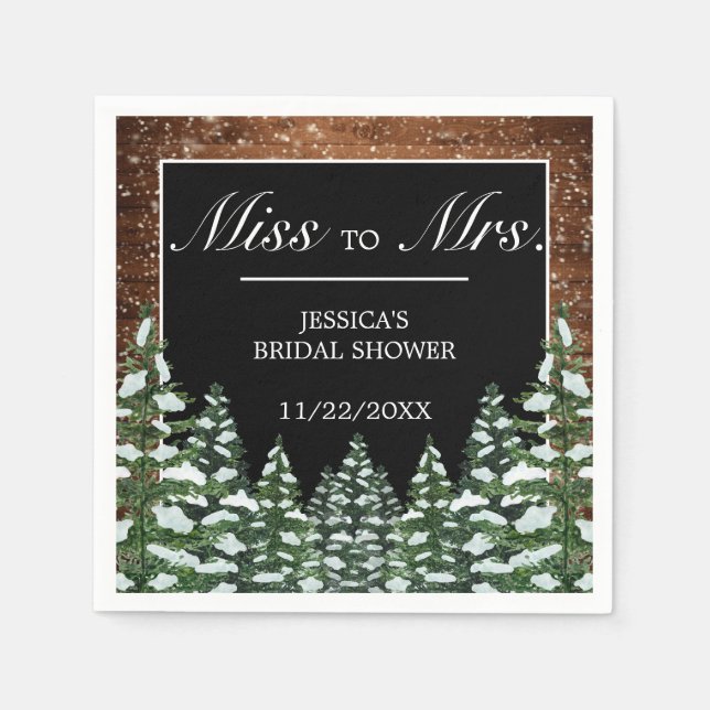 Möhippan Black Snowy Wood & Forest Pappersservett (Framsidan)