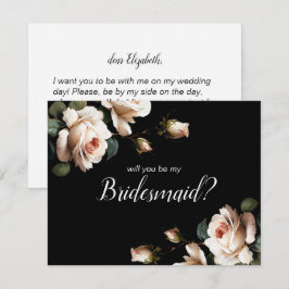 Möhippan Black & White Blommigt Bridesmaid Inbjudningar